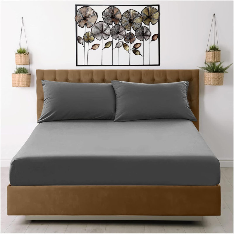 Standard Fitted Sheet, King Fitted Sheet, Charcoal
