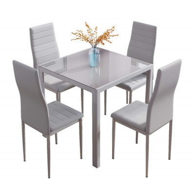 Otisco 4 -Person Glass Dining Set