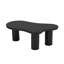 Table basse en nuage facile à assembler avec plateau de 1,5 po d'épaisseur, table de bout irrégulière de style crème avec 3 pieds robustes, table centrale élégante avec bord rond pour le salon, noir