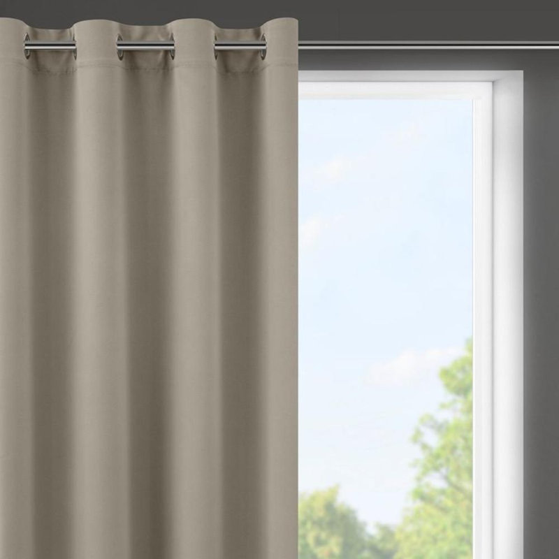 Logan Blackout Single Curtain, Width 250  x Drop 140 cm, Dark Beige