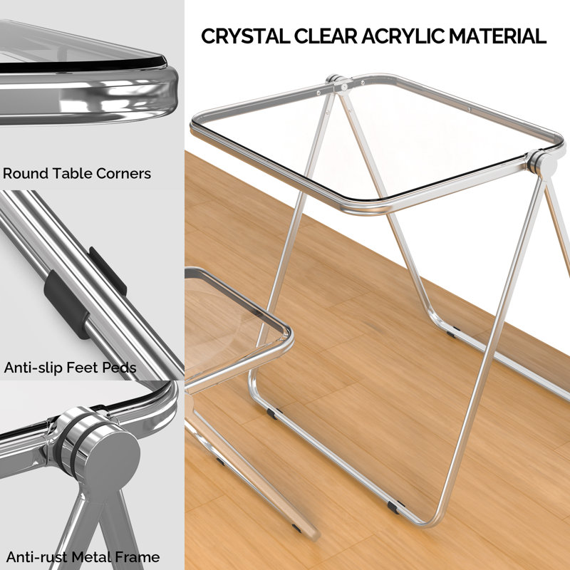 Table pliante en acrylique, Blanc