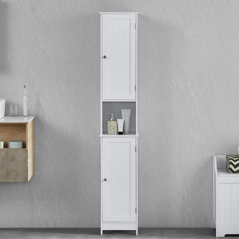 Milano Freestanding Linen Cabinet, White