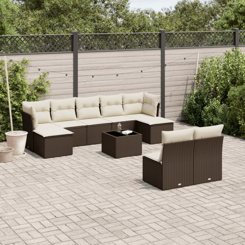 Vidaxl Garden Sofa Set Brown