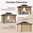 10x12 Hardtop Gazebo Aluminum Metal Gazebos Galvanized Steel Double Roof Permanent Hardtop Gazebo with Netting and Curtains Aluminum Frame Steel Gazebos for Deck, Lawns and Backyard-121334981