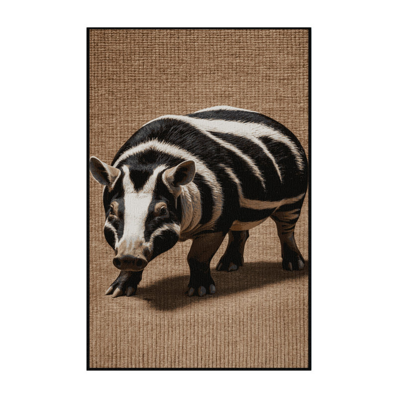  Washable Tapir Wildlife Area Rug, Rectangle 8' x 12'