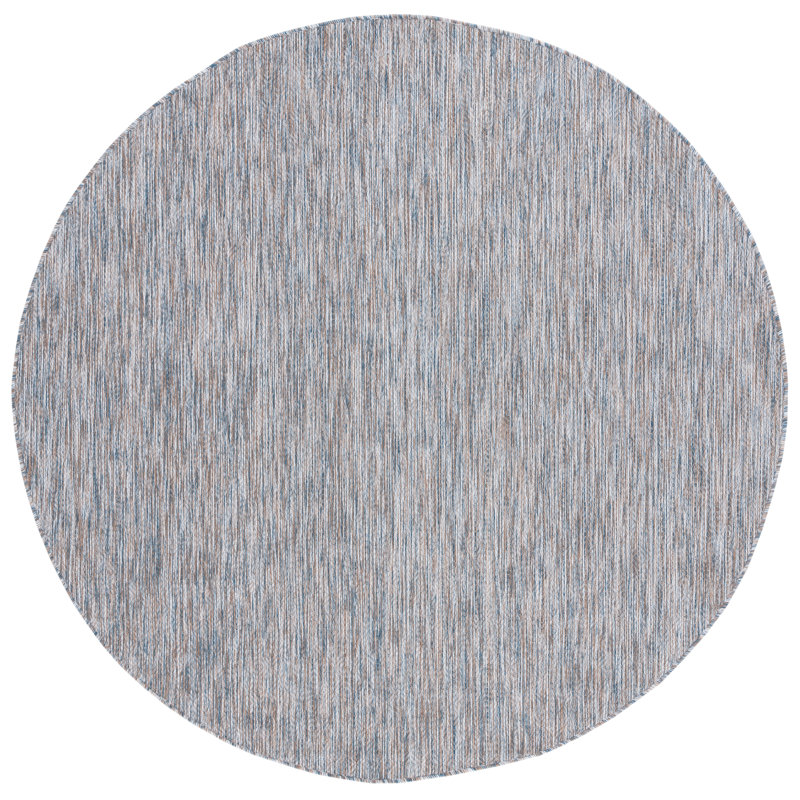 Batley Performance Abstract Indoor/Outdoor Area Rug, Round 6'7"