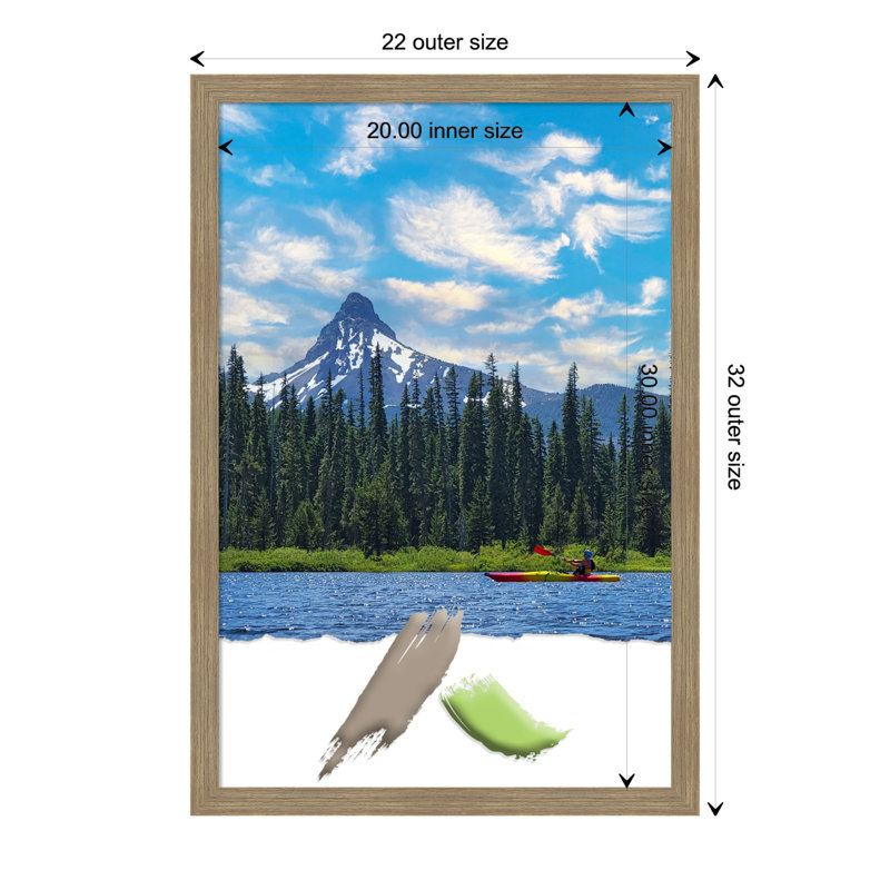Danan Brown Single Picture Frame, 20'' W x 30'' H