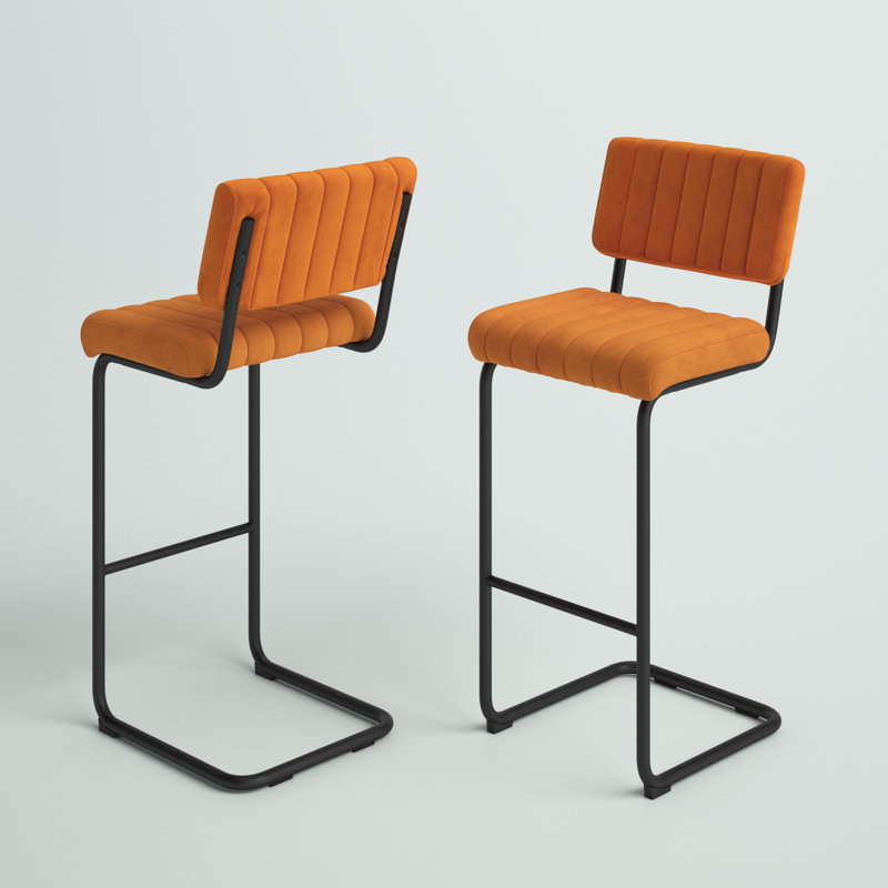 Tabouret Estes, Tabouret de bar (siège d'une hauteur de 30 po), Velours cognac