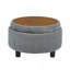 Table basse avec repose-pieds rond moderne avec rangement caché, table d'appoint multifonctionnelle avec repose-pieds pour le salon et la chambre à coucher-129911163