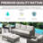 Ingvald 74" Wide Outdoor Wicker Sofa Patio Couch with Ottoman-817383591