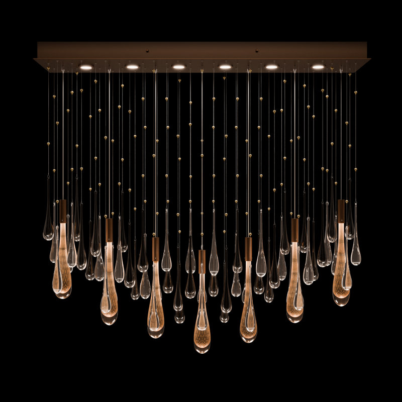 Luminaire suspendu l 51 po Rain, Cuivre ombré