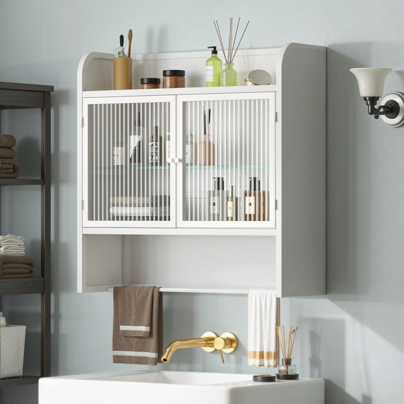 Pelaga Natalie Bathroom Wall Cabinet With 2 Doors, Over The Toilet Storage, Natural