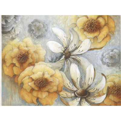" Big Yellow And White Flowers " Painting Print