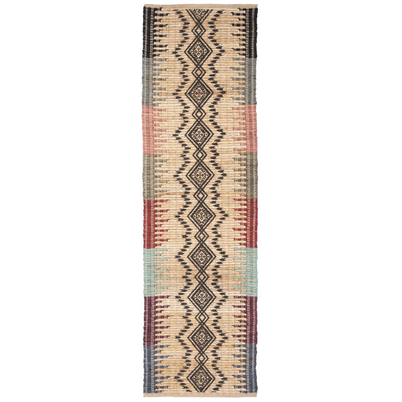 Arria Hand Woven Jute, Cotton Southwestern Rug, Runner 2'3" x 8'
