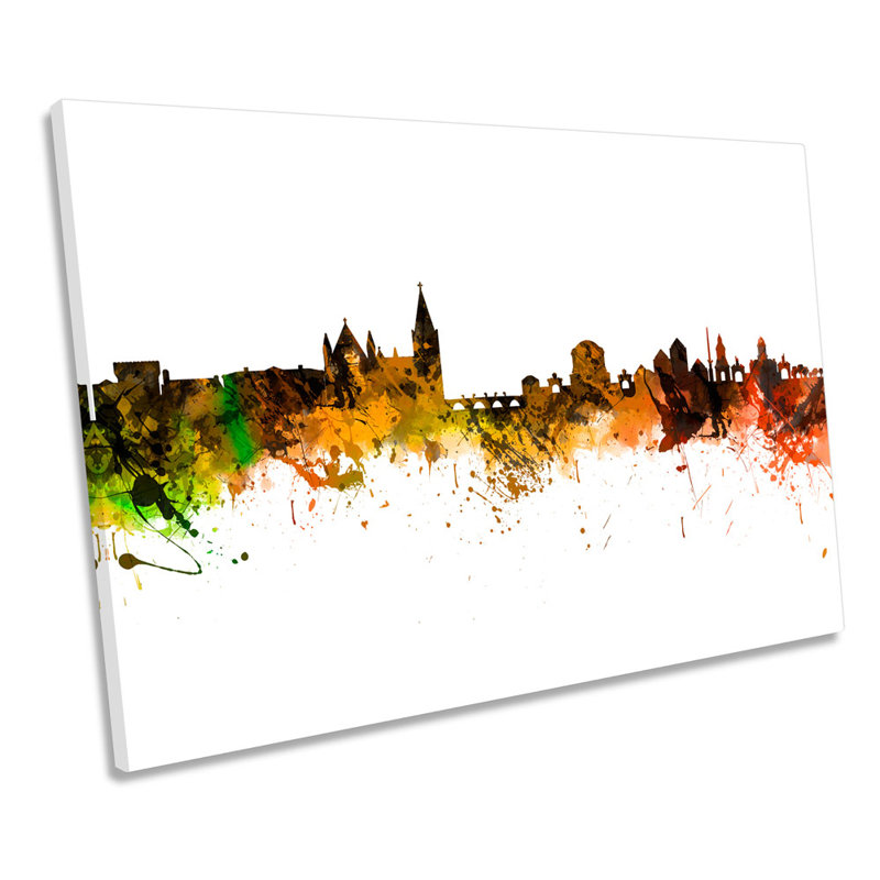 City Of Dublin Skyline Modern - Wrapped Canvas Print, 30.5cm H x 45.7cm W x 2cm D