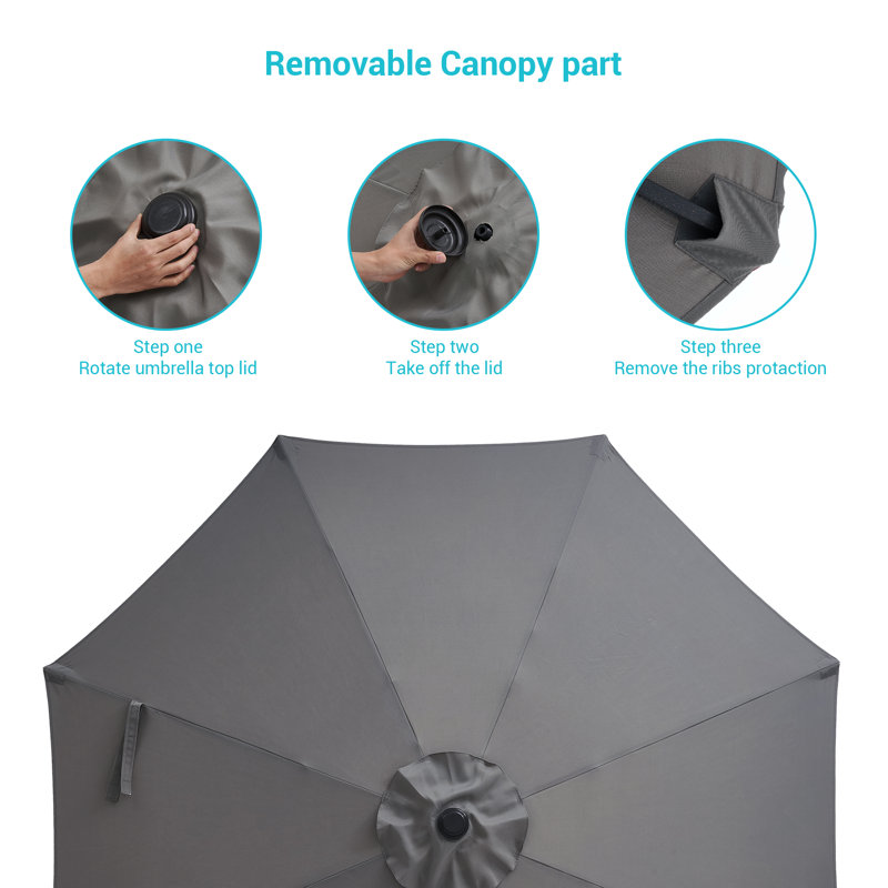 Kanila 108'' Market Umbrella, Grey