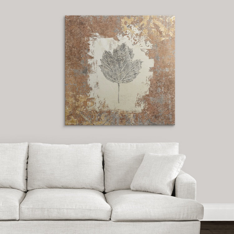 « v » avery tillmon, impression Gilded Leaf, H 35 po x l 35 po x P 1,5 po, Toile