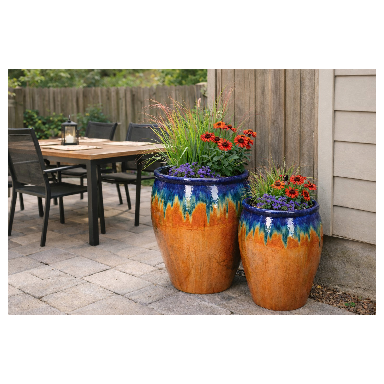Medium Vase Set Of 2 A,B , Iris Red Copper