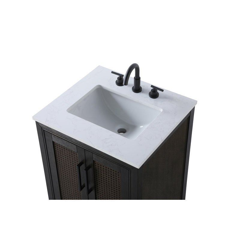 24 inch Single Bathroom Vanity, Chocolate Oak