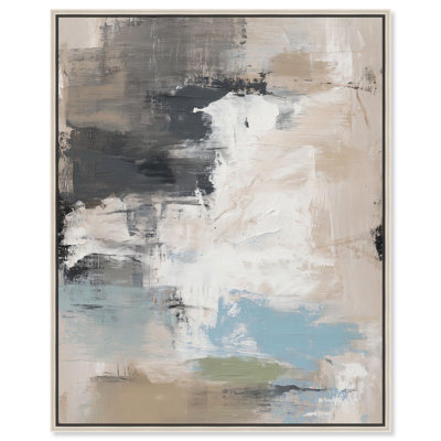 Impression abstraite neutre sur toile monochrome par Art Remedy