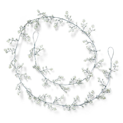 Beaded Pearl Garland White Glass Christmas