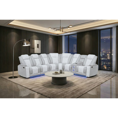 U8000 GRIS P2 CANAPÉ D'ANGLE AVEC DEL