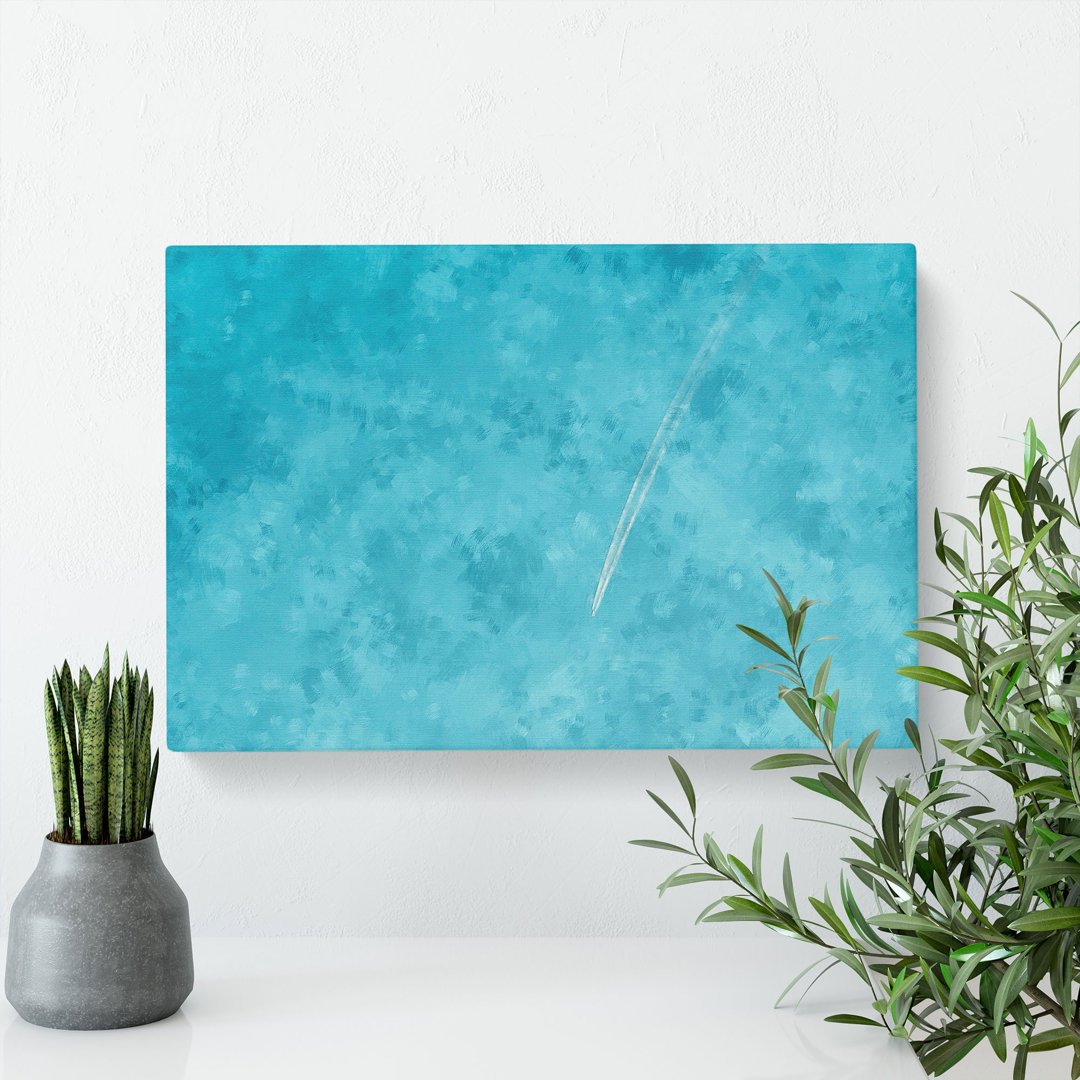 Airplane Trail In The Sky Painting - Wrapped Canvas