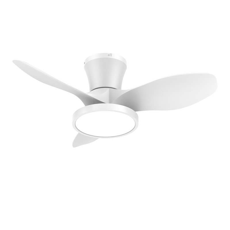 32 inch Quiet Ceiling Fan with Light and Remote Control, White