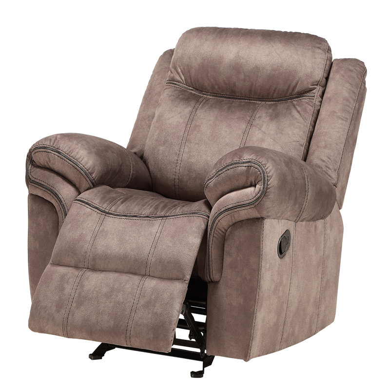 Fauteuil inclinable et oscillant en velours chocolat deux tons Garrett