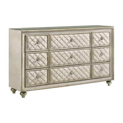 Commode, velours beige