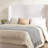 Hayden Upholstered Wingback Queen Bed With 54 Inch Tall Headboard, Textured Ivory Canvas, Elegant Simplicity, Easy Assembly