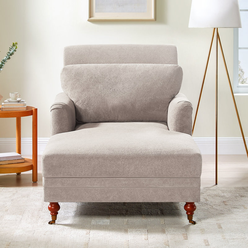 Chaise longue rembourrée avec dossier réglable, Chameau