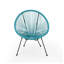 Set of 2 Teal PE Rattan Outdoor Chairs with Iron Frame