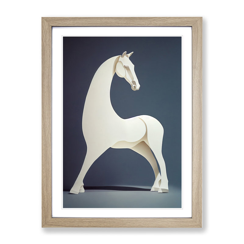 Horse - Framed Print, 46cm H x 34cm W x 2cm D, Oak