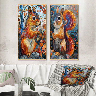 Cleitus - Ensemble de 2 pièces d'art mural écureuil