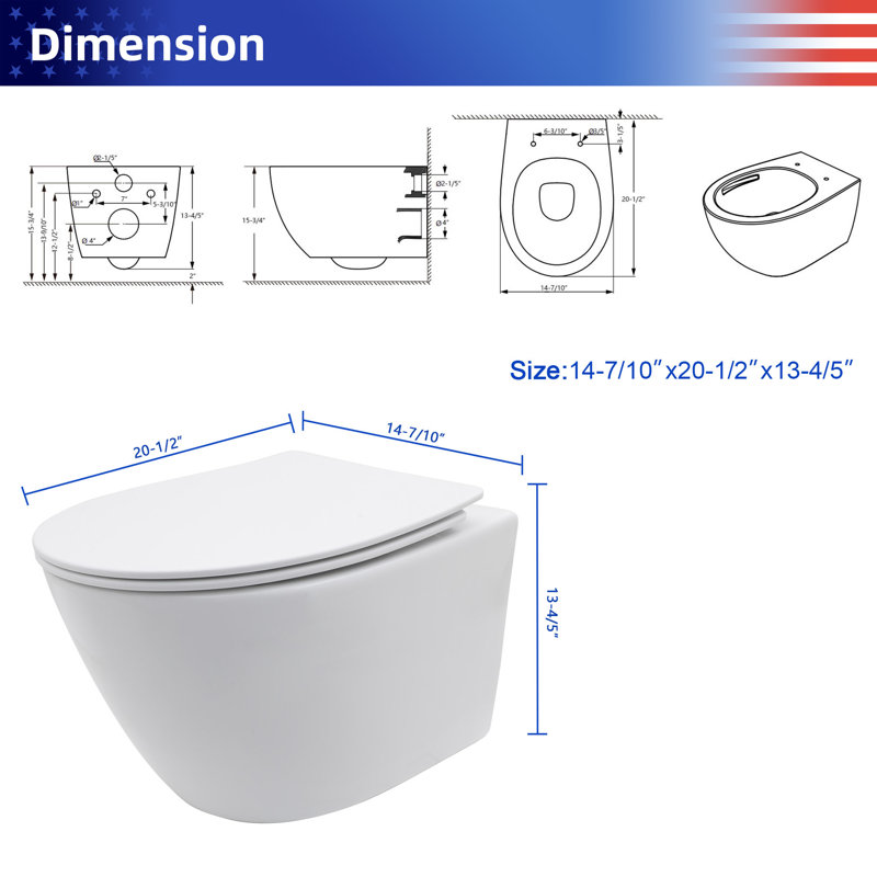 Toilette murale une pièce Rainlex RX-T39W