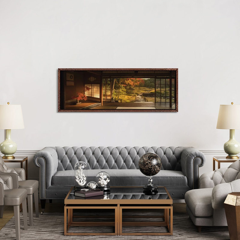 Autumn In Japan XVIII by Daniel Kordan - Panoramic Print on Canvas, Classic Brown Wood Framed, 152.4 cm H x 50.8 cm W