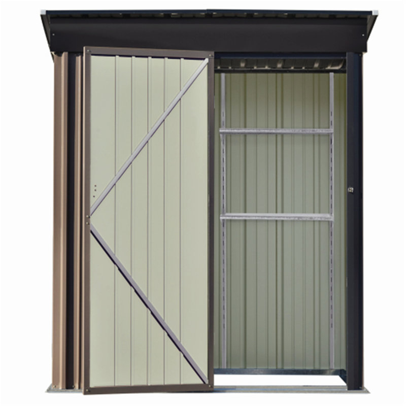 5 ft. W x 3 ft. D Metal Lean-To Garage Shed, Brown
