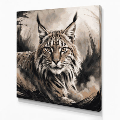 «Big Cats Carcarian Lynx», art mural sur toile grise