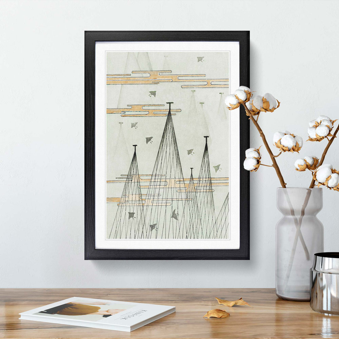Skyscape with Birds by Watanabe Seitei - Picture Frame Painting Print