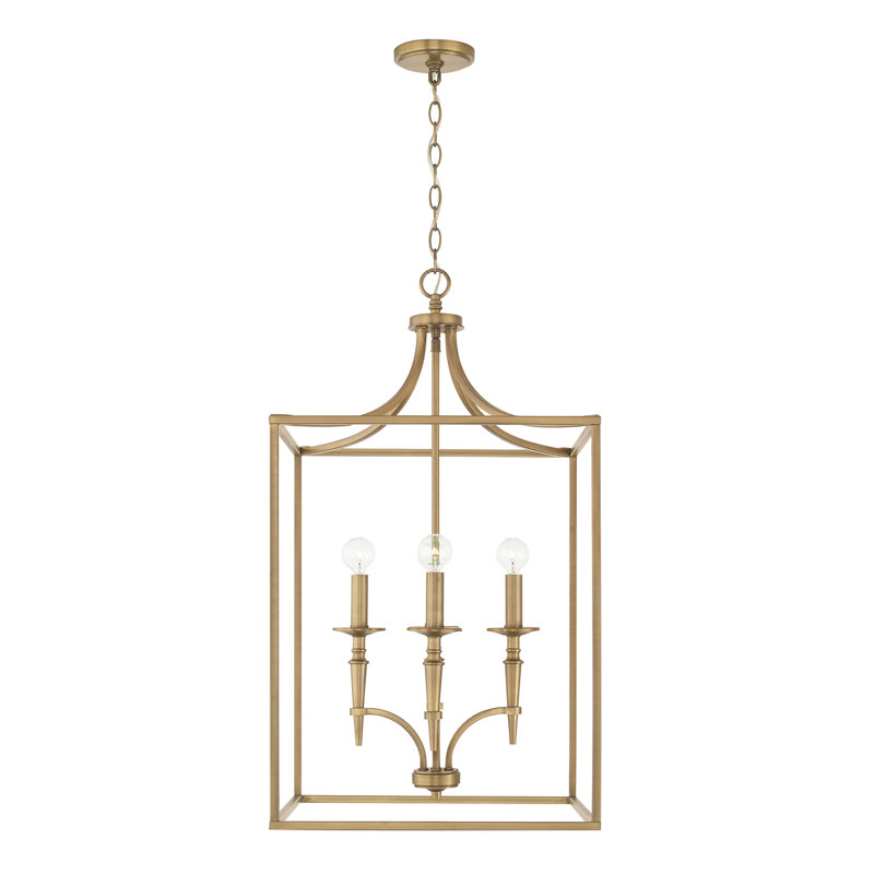 Abbie 4 - Light Lantern Pendant, Aged Brass