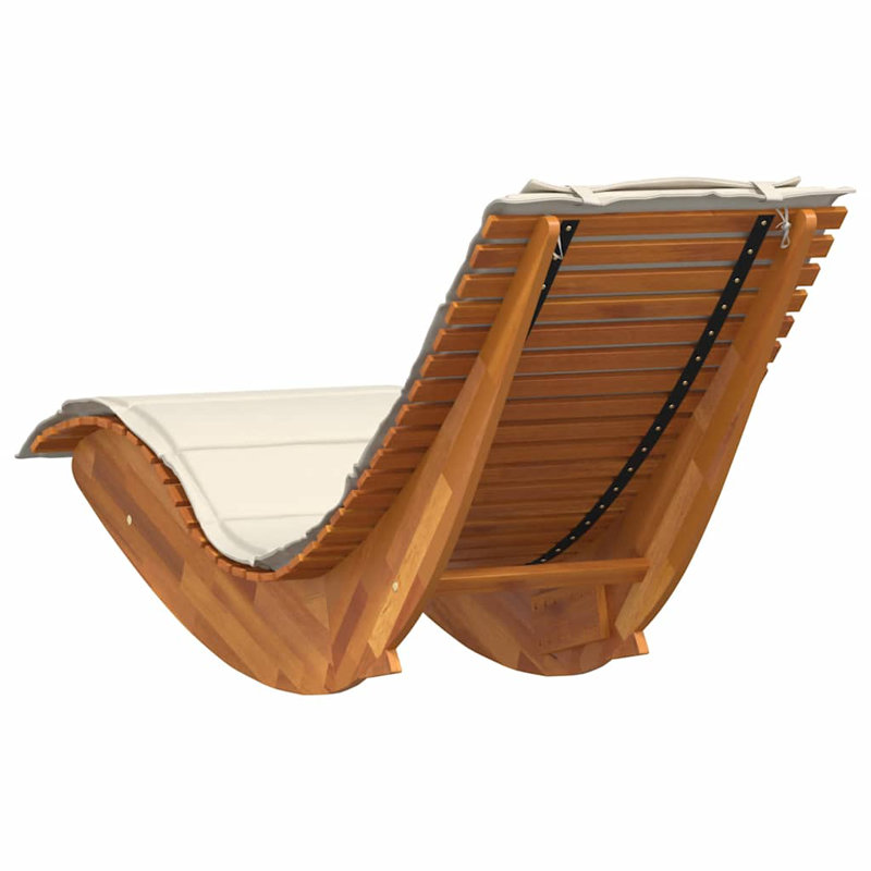  Sun Lounger Cream, Acacia Wood Grain, Cream