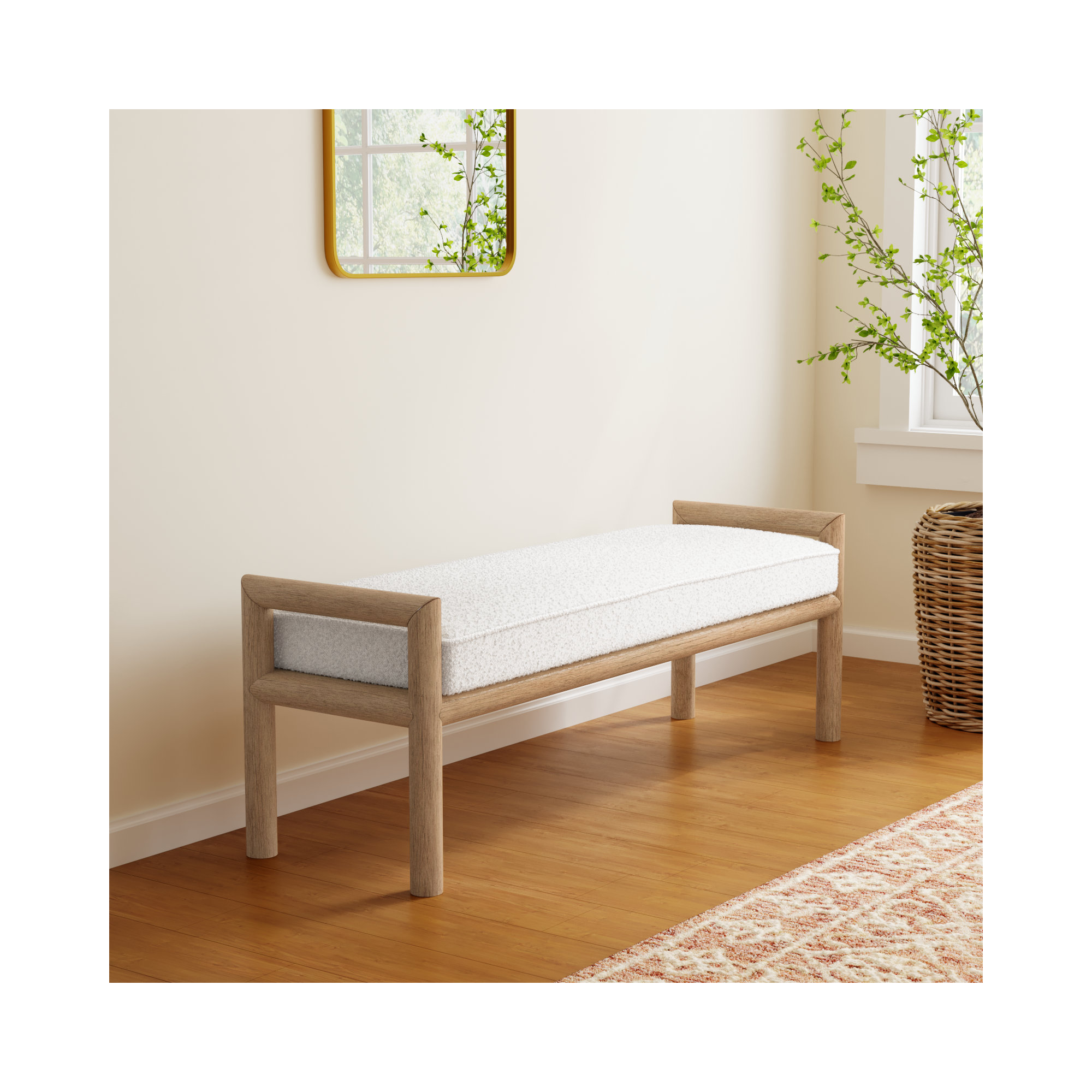Colleen Bench, Natural, White
