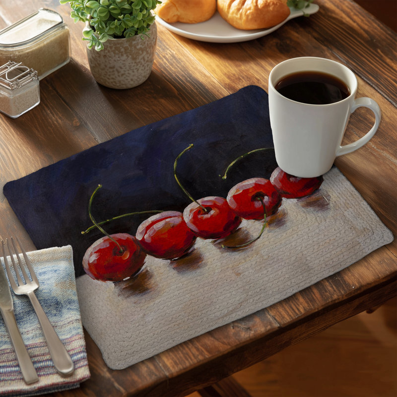 Cherry Blue Gastronomy Braided Polyester Placemat - Home Decor