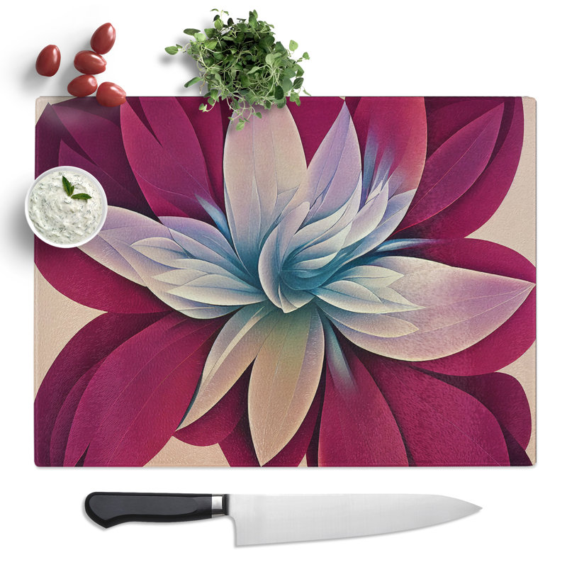 Magnificent Modern Flower Art Abstract  Glass Chopping Board