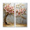 «Rose and Gold Cherry Blossom Tree By The Lake» - art mural cerisier en fleurs rose, ensemble de 2 impressions sur toile