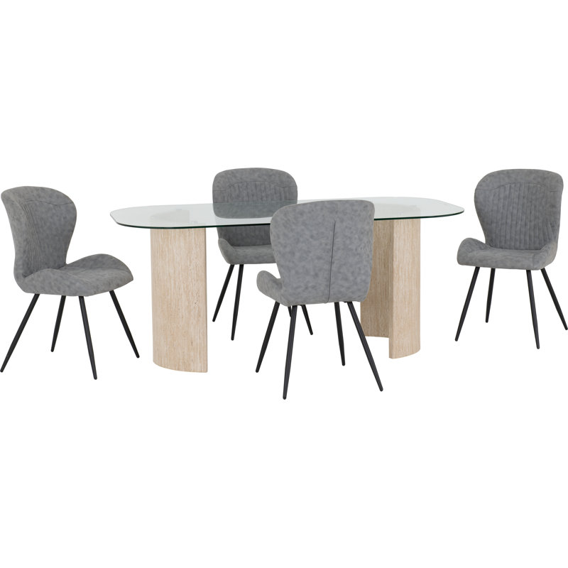 Modena & Quebec 4 - Person Dining Set, Grey