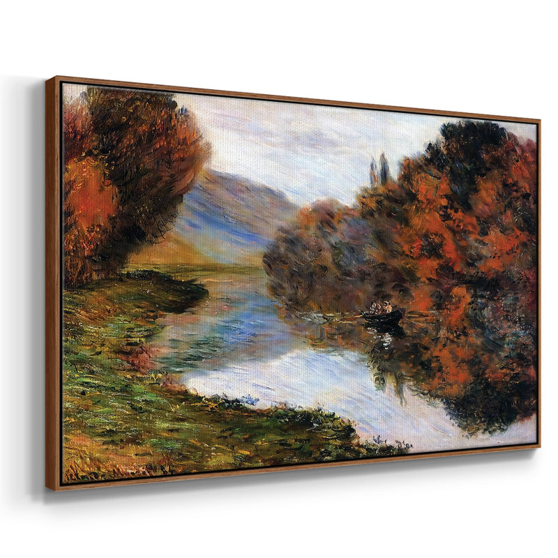 Chaloupe sur la seine à Jeufosse, 1884, H 41 po x l 27 po x P 2 po, Noyer
