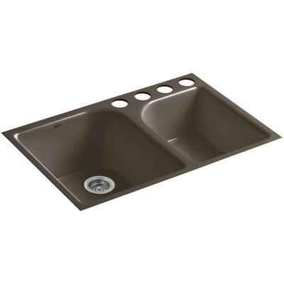 Executive Chef 33" L x 22" W Undermount Kitchen Sink with 4 Oversize Faucet Holes
