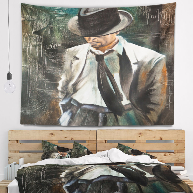 Portrait de la tapisserie gentleman, H 50 po x l 60 po
